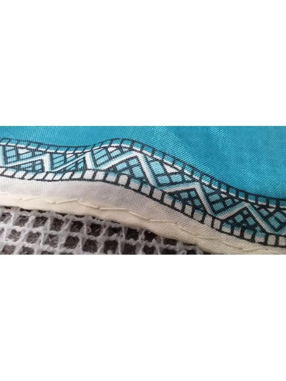 Vintage 1950s Neck Scarf Tiny Tetris Squares Teal Turquoise Rayon Unisex Scarf